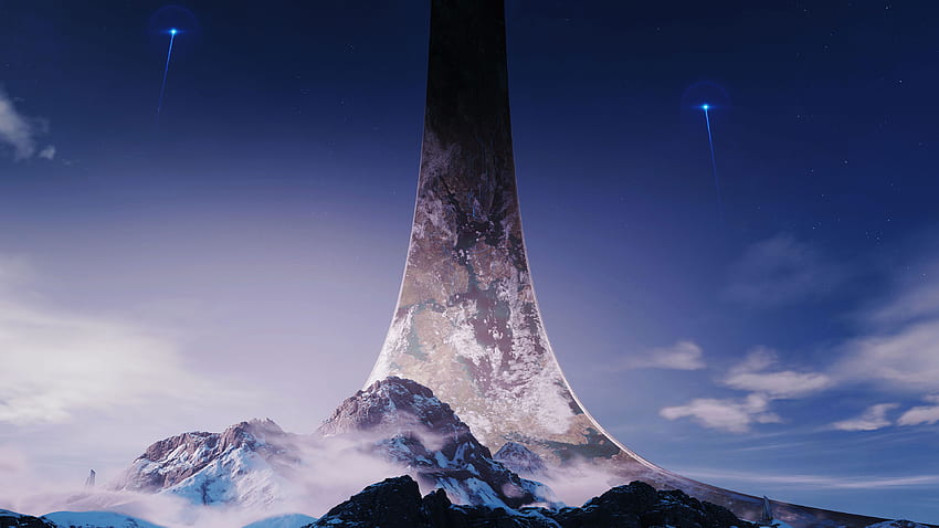 Halo Infinite — Pierścień Halo Ultra. Tło., Błękitny Pierścień Tapeta HD