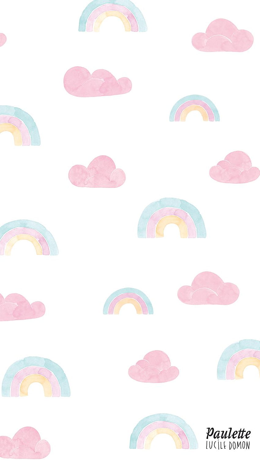 Arcoiris y nubes pastel iPhone. Papel de parede bonito para iphone, Papel de parede da disney, Planos de fundo, Kawaii Cloud fondo de pantalla del teléfono