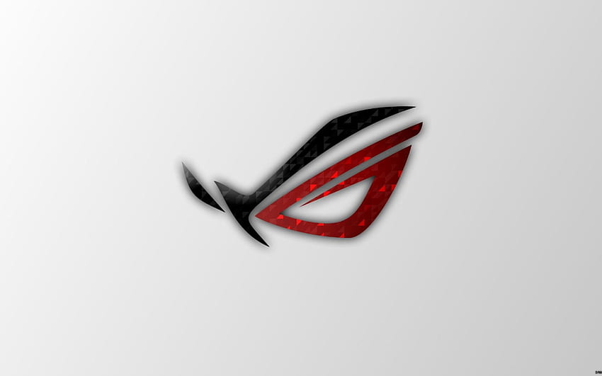 Logo Asus ROG, Republic of Gamers, Trixel, latar belakang putih, studio • For You For & Mobile, Asus Gaming Logo Wallpaper HD
