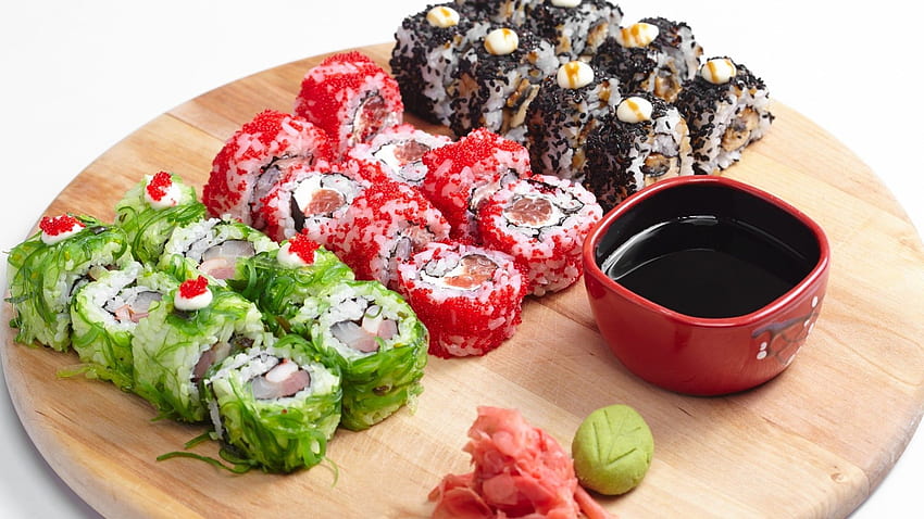 Sushi, Rice, Japanese Food, Seafood HD wallpaper