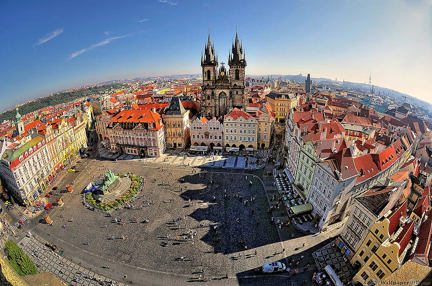 Plaza de la Ciudad Vieja de Praga. Ciudades de ancha en fondo de pantalla