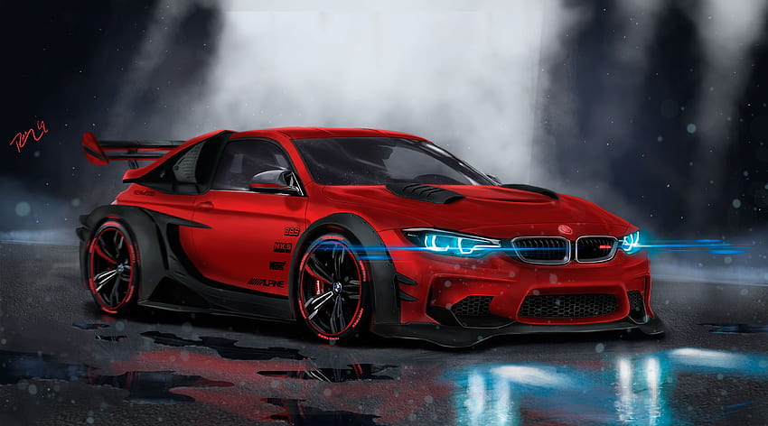 BMW M4, Custom, CGI, Neon, Sportwagen, , , Automotive, Neon Sports HD-Hintergrundbild