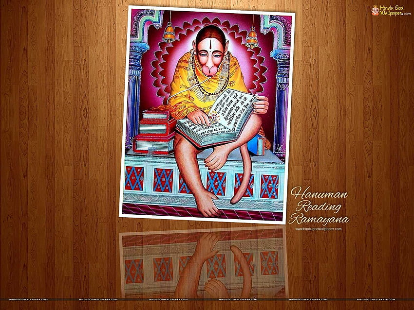 Hanuman Ramayana'yı Okuyor. Hanuman HD duvar kağıdı