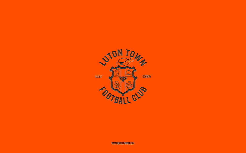 Luton FC, พื้นหลังสีส้ม, ทีมฟุตบอลอังกฤษ, สัญลักษณ์ Luton FC, EFL Championship, Luton, อังกฤษ, ฟุตบอล, โลโก้ Luton FC วอลล์เปเปอร์ HD