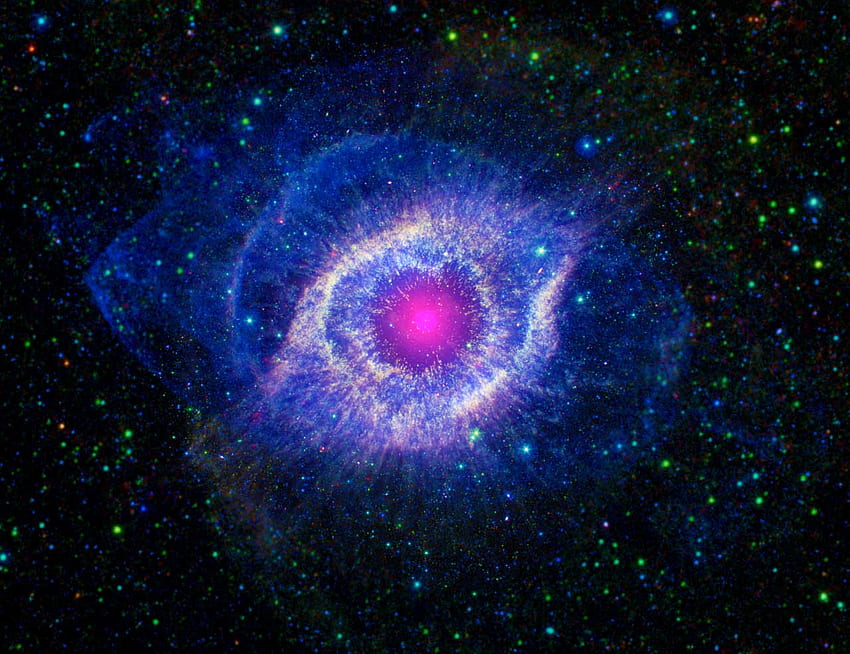 Mata Tuhan. Nebula Heliks. NGC 7230. GALEX. Spitzer. Sky Lab, Nebula Mata Tuhan Wallpaper HD