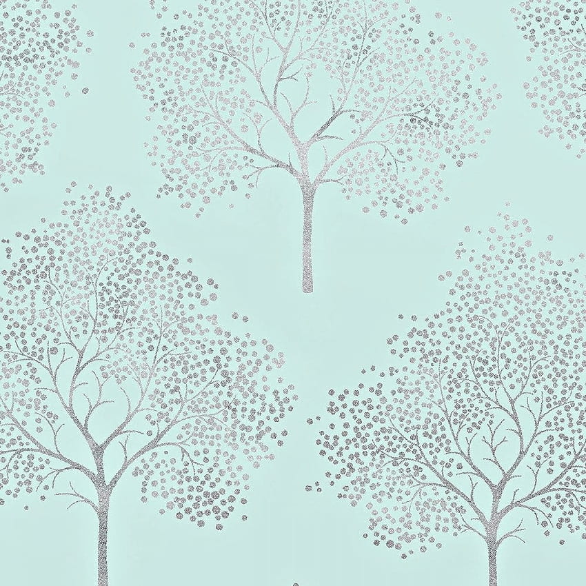 I Love Glitter Tree Teal / Silver Glitter (ILW980029) - I Love UKより HD電話の壁紙