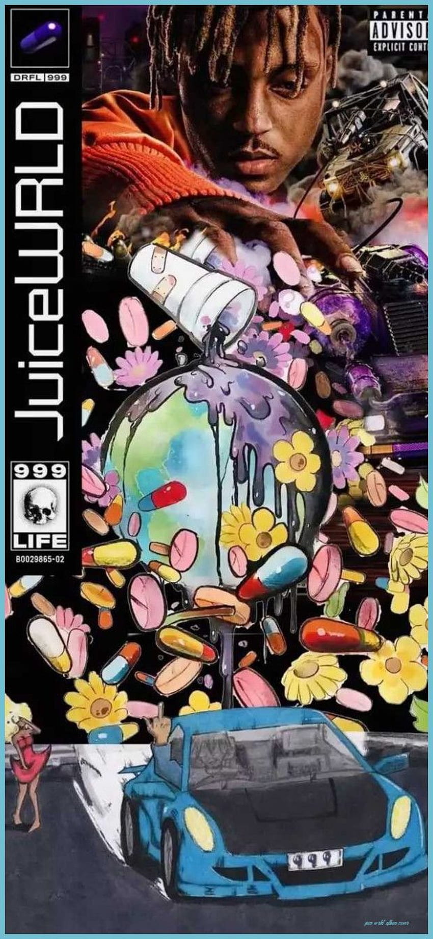 Обложка на албум Juice WRLD в 9 Rapper iPhone, Rap - обложка на албум Juice WRLD, обложки на албуми за хип-хоп HD тапет за телефон