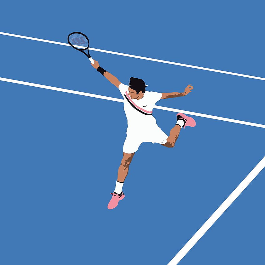 RF, Roger Federer Aufschlag HD-Handy-Hintergrundbild
