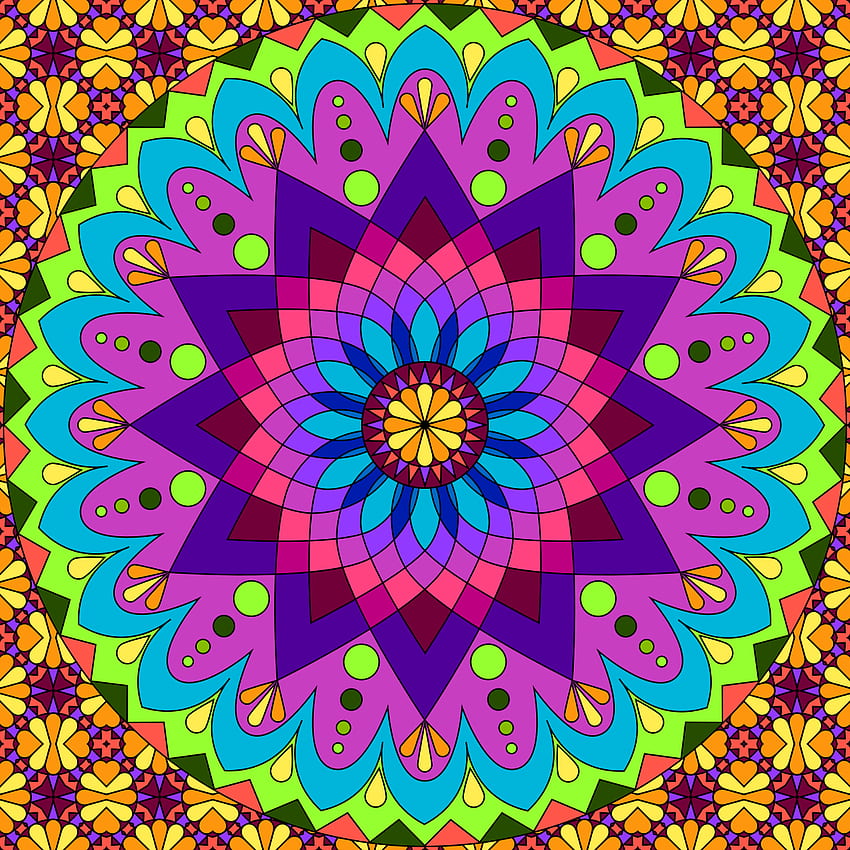 not even sure what to call this one i drew it, Colorful Mandala Pattern HD phone wallpaper