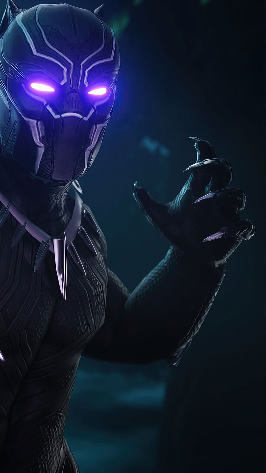 Black Panther , Fortnite, Skin, Dark, 2020 Games, Neon, Games HD phone wallpaper