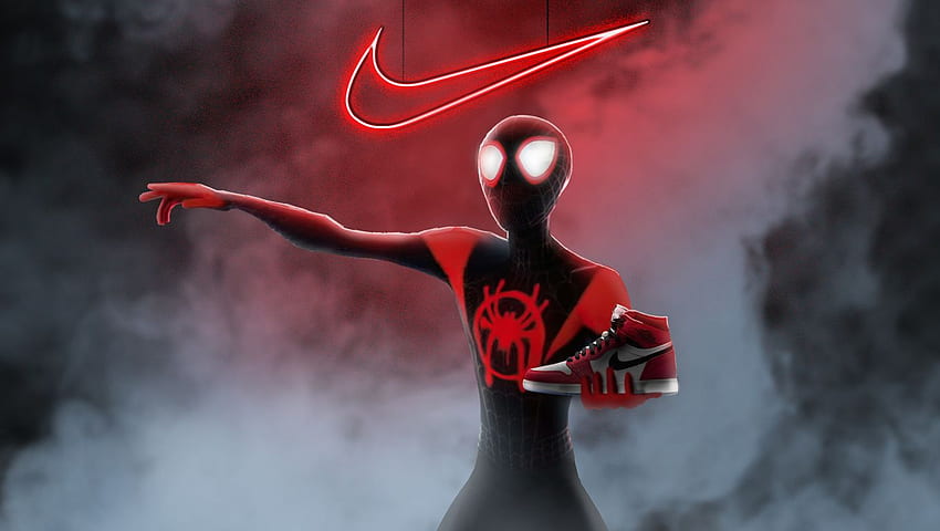Spiderman Miles Morales Nike Air Jordan portatile Sfondo HD