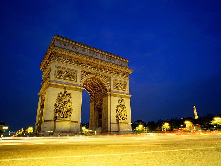 Triumphbogen Paris. Arc Triumphe Paris Lager, Gelbes Paris HD-Hintergrundbild