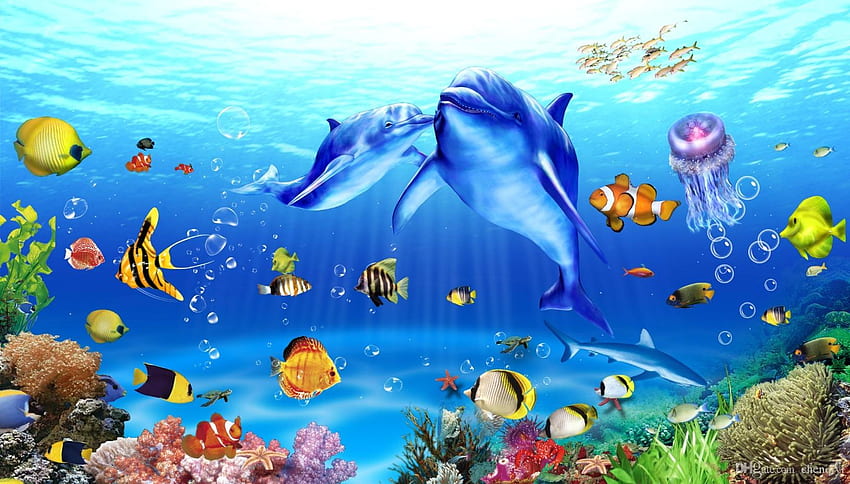 Cartoon Sea , Underwater Cartoon HD wallpaper