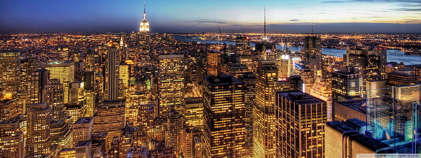 New York At Dusk Ultra Background for : Multi Display, Dual Monitor : Tablet : Smartphone, New York City Dual Monitor HD wallpaper