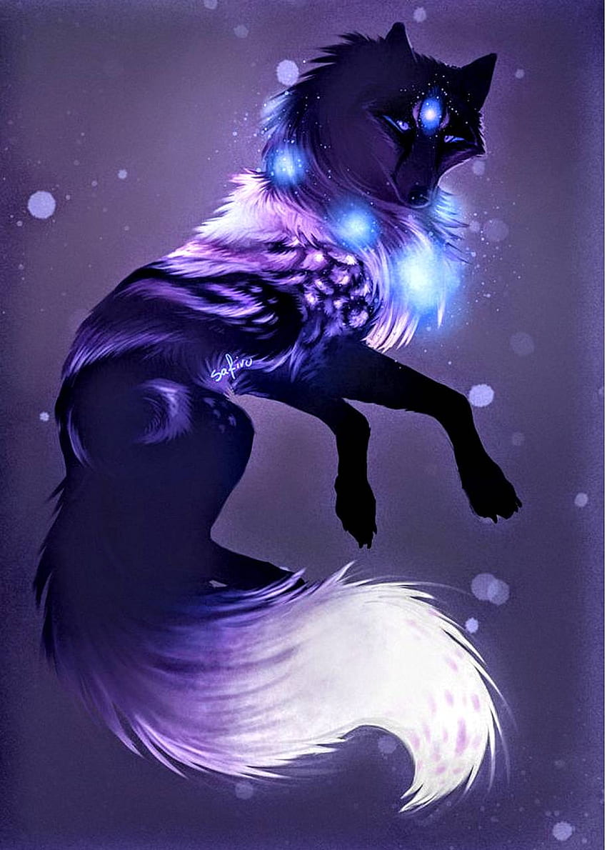 Galaxy Wolf หมาป่าสีม่วง วอลล์เปเปอร์โทรศัพท์ HD