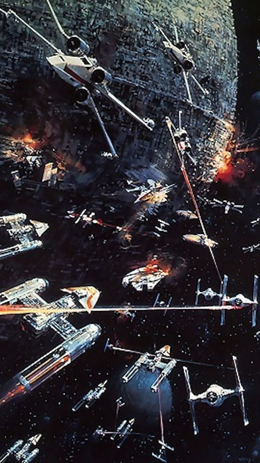 Some Hq Star Wars Phone Background Thechive - Star Wars Battle Of Yavin Art - - HD phone wallpaper