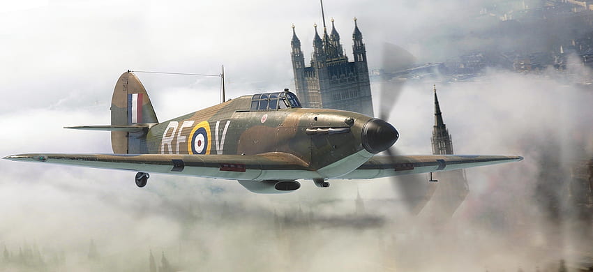 On Patrol Over London, military, world war 2, aircraft, plane, ww2, fighter HD wallpaper