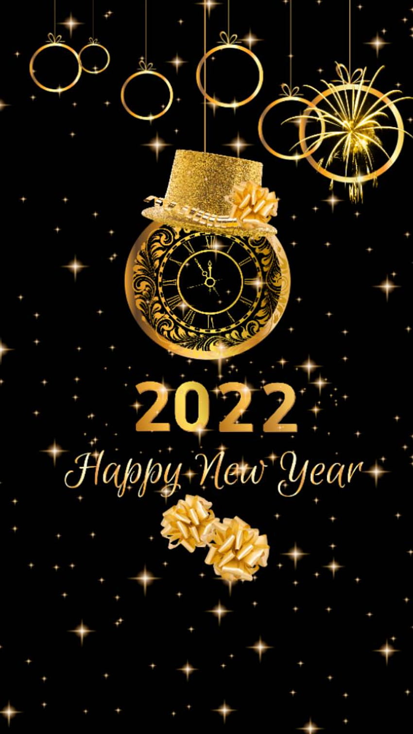 สวัสดีปีใหม่ 2022 ทอง วอลล์เปเปอร์โทรศัพท์ HD