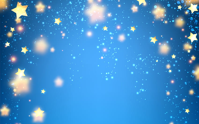 Sky Blue Star, Yellow Stars HD wallpaper