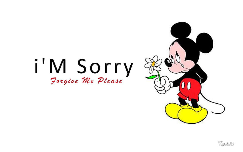 Üzgün ​​Mickey Mouse ile Özür Dilerim HD duvar kağıdı