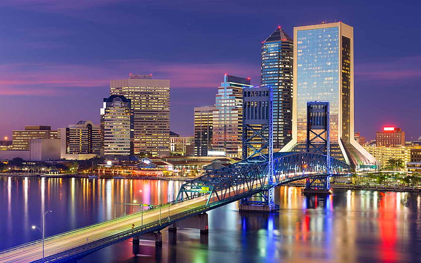 Kota Jacksonville Florida - Pertama, Jacksonville FL Skyline Wallpaper HD