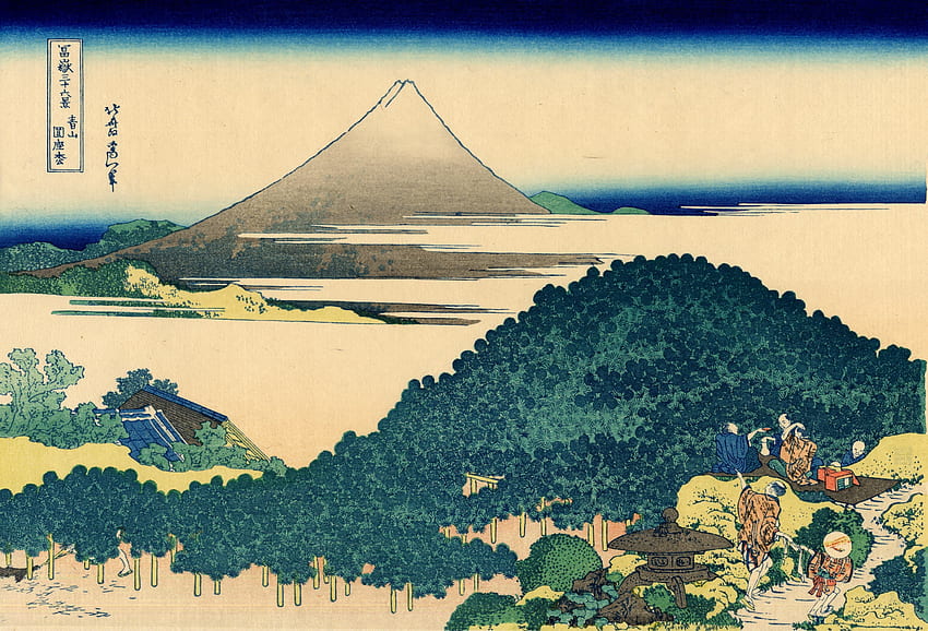 Pittura giapponese Mt. Fuji, Hokusai, Giappone, inchiostro, Monte Fuji, Arte giapponese Sfondo HD