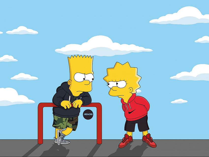 The simpsons, Figure, Adidas, Simpsons, Bart, Art, Adidas, Lisa, Nike, Cartoon, The Simpsons, Nike, Character, Lisa, Bart, The animated series, section films in resolution HD wallpaper