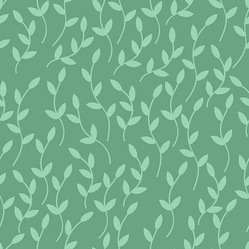 Seamless floral pattern with twigs and leaves on a green background. Vector natural texture for eco design textile, , print on paper, fabric, scrapbooking. 5460894 Vector Art at Vecteezy, Green Design HD phone wallpaper