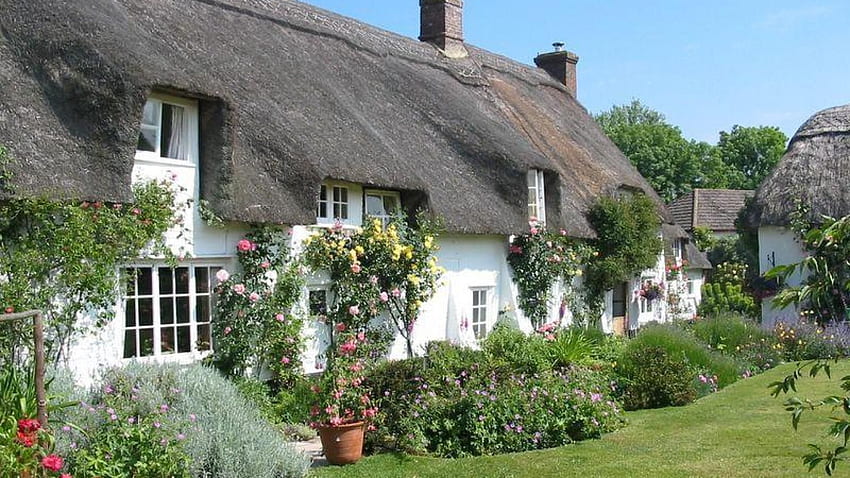 _english_cottage 1,920×1,080 ピクセル。 ハウス、ストーリーブック コテージ ガーデン 高画質の壁紙