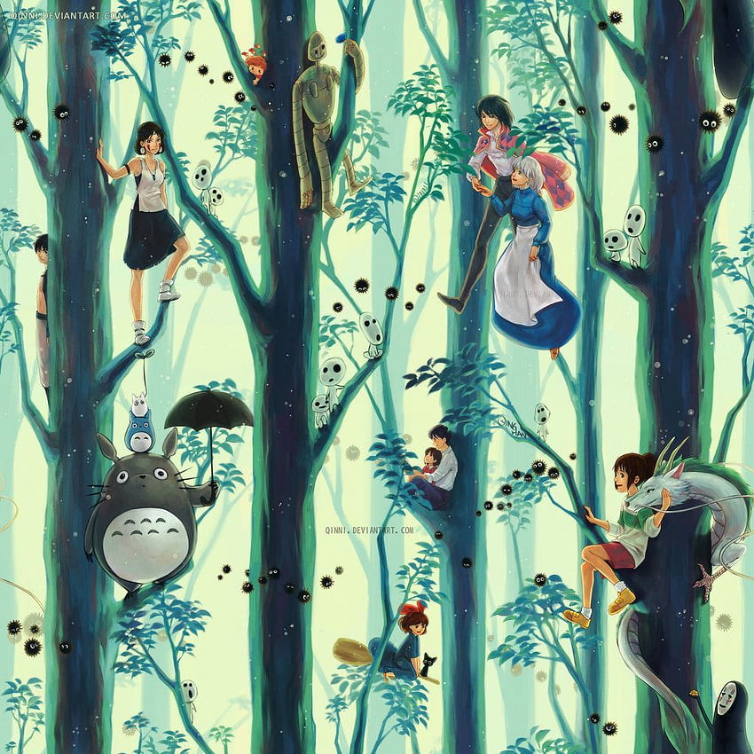 Miyazaki / Ghibli Tribute (tekrarlayan), Studio Ghibli Karakterleri HD telefon duvar kağıdı