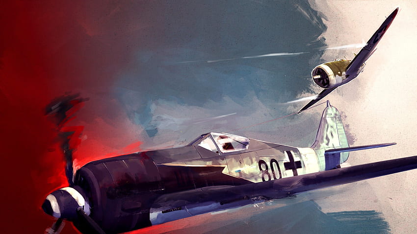 Disegno dell'aereo della seconda guerra mondiale Guerra mondiale, arte della seconda guerra mondiale Sfondo HD