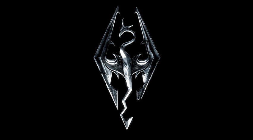 Skyrim-Logo Schwarz. Alle HD-Hintergrundbild