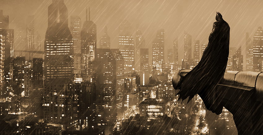 バットマン, ゴッサム シティの守護者, 夜, , 背景, Ri2xn7, ゴッサム シティ スカイライン 高画質の壁紙