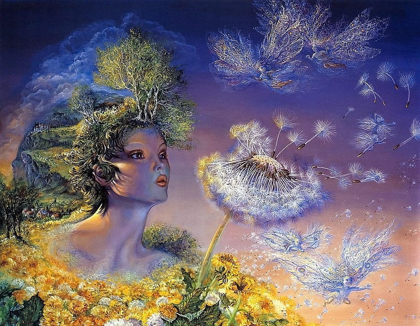 Fantasie, Engel, Blume, Leben, Atem, Göttin HD-Hintergrundbild