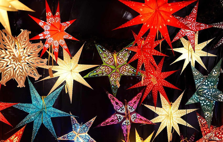 lampu, bintang, Jerman, Bayern, Nuremberg, pasar Natal, pasar Natal untuk , bagian новый год Wallpaper HD