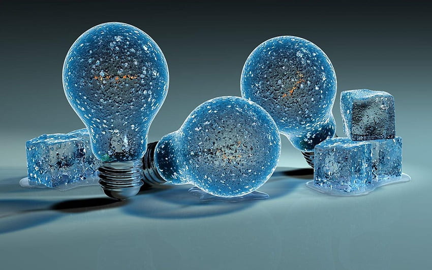 Blue Crystal Bulb Creative. 3D , , pc HD wallpaper