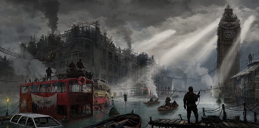 Zombie Apocalypse City Art Seite 1 HD-Hintergrundbild