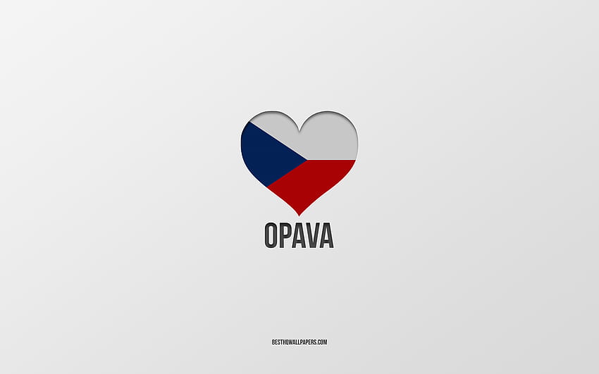 ฉันรัก Opava, เมืองเช็ก, วันแห่ง Opava, พื้นหลังสีเทา, Opava, สาธารณรัฐเช็ก, หัวใจธงเช็ก, เมืองโปรด, Love Opava วอลล์เปเปอร์ HD