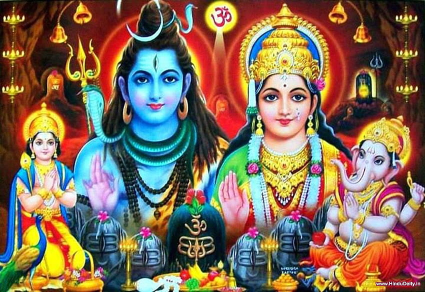 Familie Lord Shiv Parivar, glücklicher Ganesh Chaturthi. Gott HD-Hintergrundbild