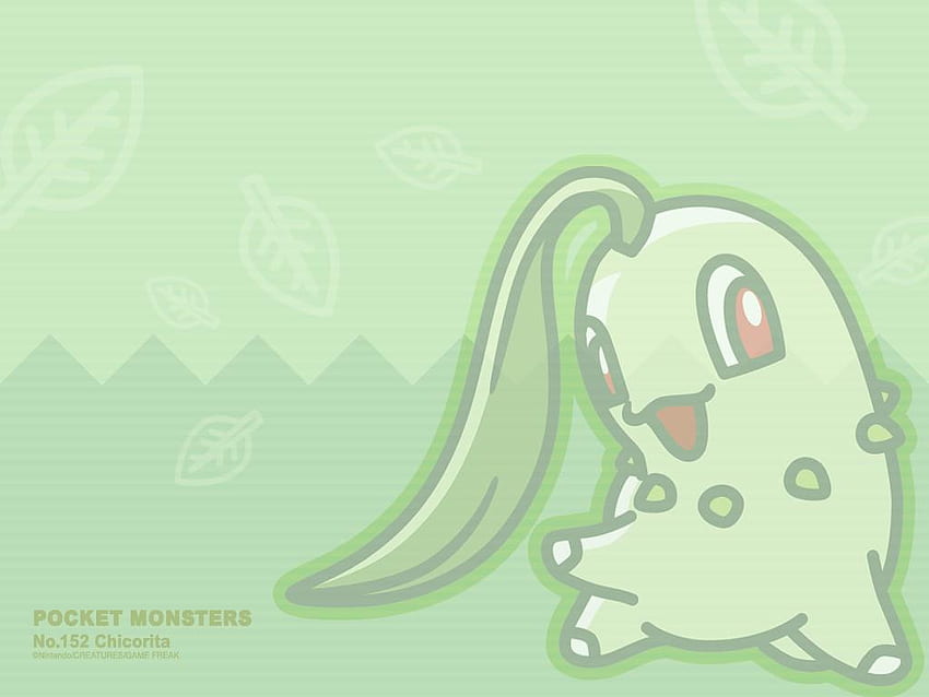 Chikorita, starter, leaf, grass, pokemon HD wallpaper