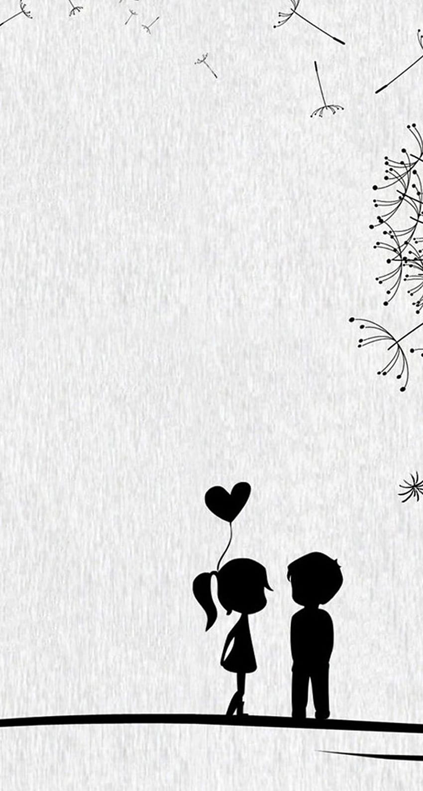 Love Cute Cartoon Little Couple iPhone se fondo de pantalla del teléfono