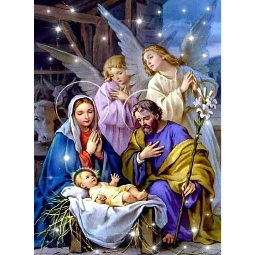วาดเพชร - เต็มรอบ - Angel Wishes nel 2021. Foto di natale, Immagini di natale, Illustrazione di natale, Holy Family Christmas วอลล์เปเปอร์โทรศัพท์ HD