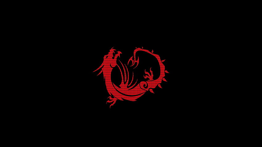 Red Dragon Black Minimal, Red Dragon PC HD wallpaper