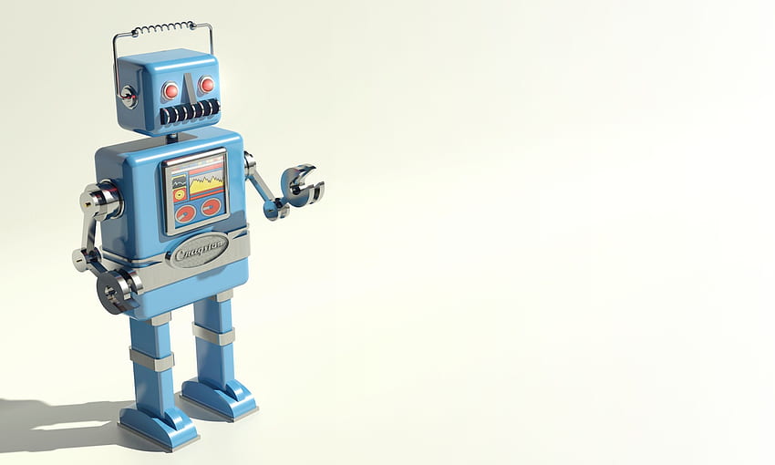 レトロなおもちゃの素晴らしいロボットと背景 高画質の壁紙