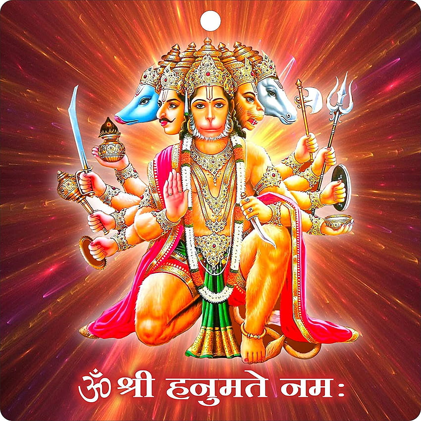 Kaufen Sie Prabhu Samaksh Panchmukhi Hanuman Acrylwandrahmen für Süd, Panchamukha Hanuman HD-Handy-Hintergrundbild
