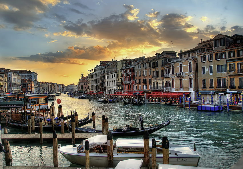Градове, Къщи, Италия, Венеция, r, Канал HD тапет
