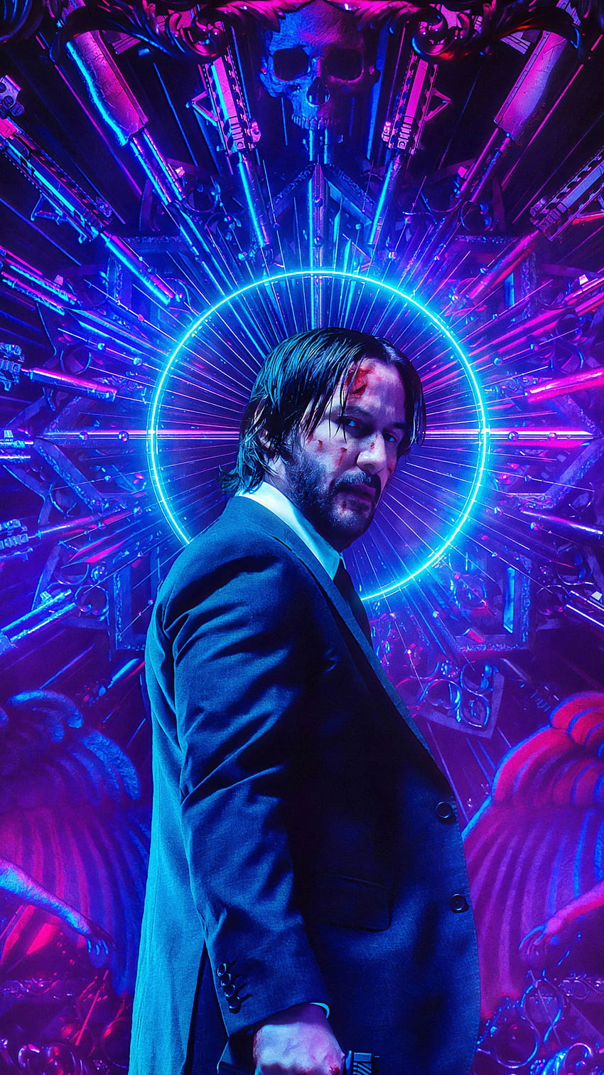 Keanu Reeves Neon John Wick Bölüm 3 Parabellum Ultra Mobile, John Wick Anime HD telefon duvar kağıdı