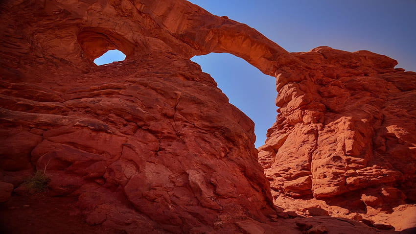 Turret Arch, Arches National Park, Utah, sky, sunlight, rocks, usa HD wallpaper