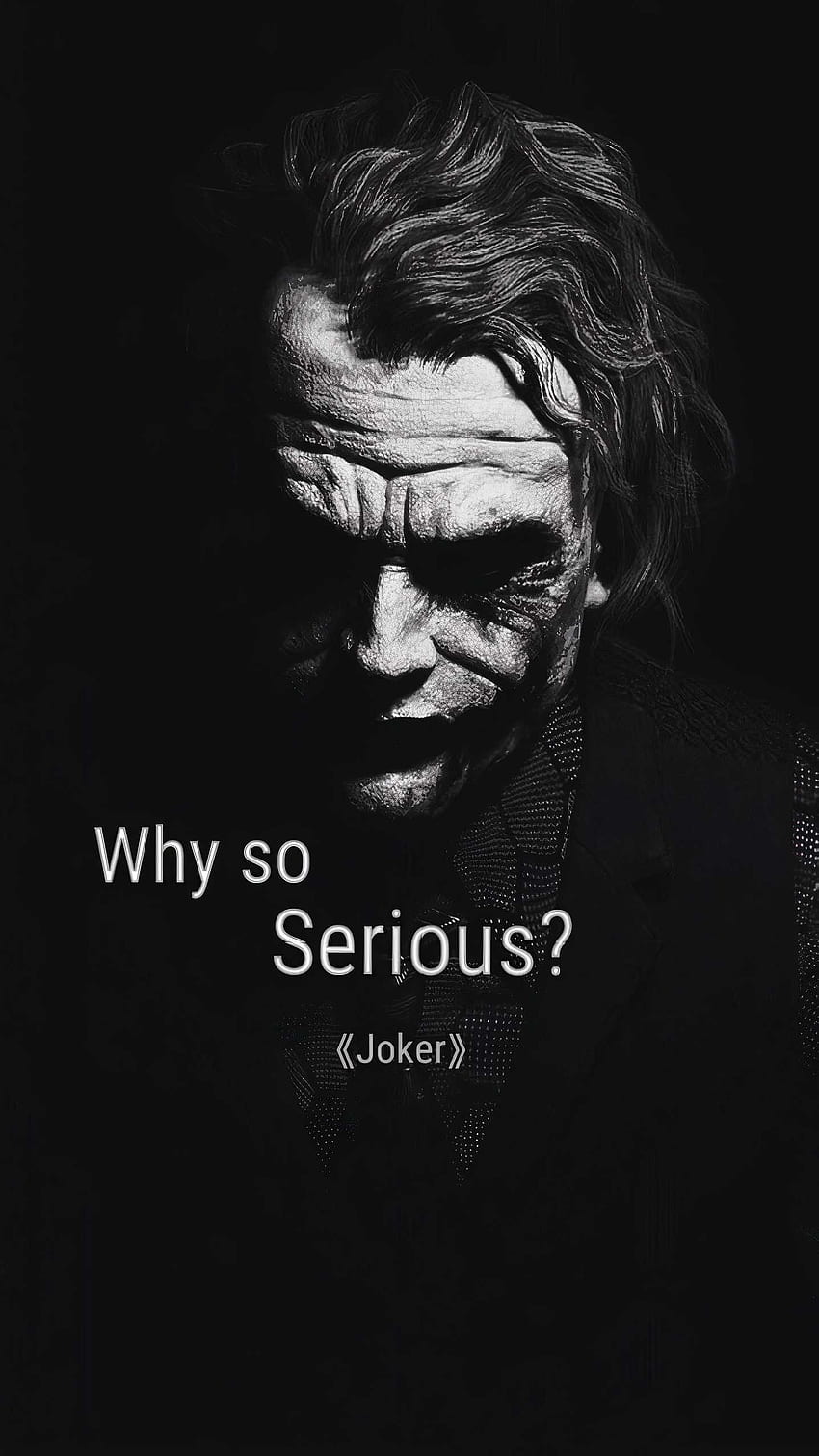 Joker, dlaczego tak poważnie?, cytat żartownisia Tapeta na telefon HD