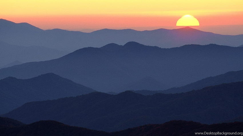 coucher soleil, nature, tennessee, Great Smoky, montagnes, fond Fond d'écran HD